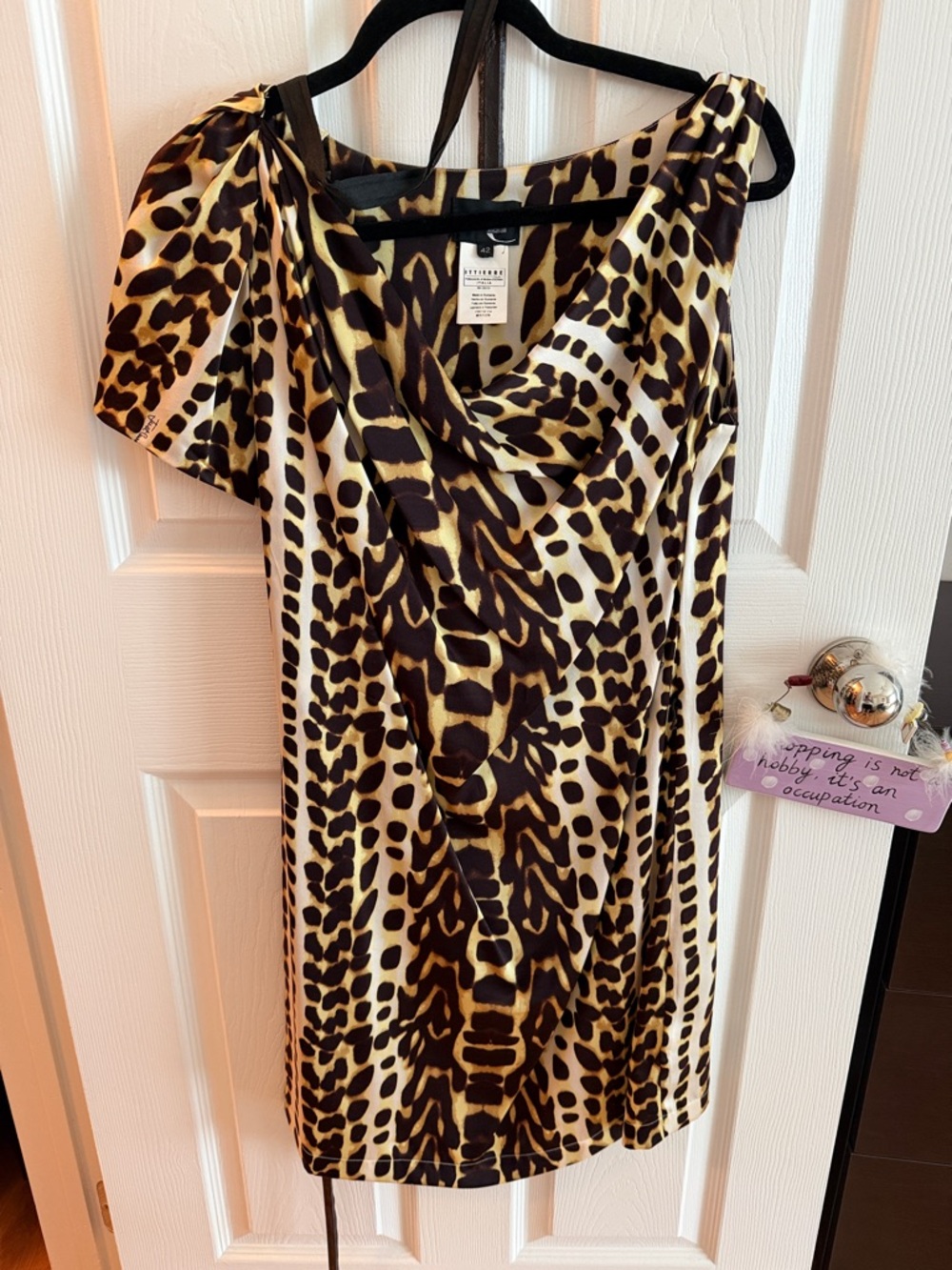 Just Cavalli Leopard Print Dress - Brown, Black & Cream